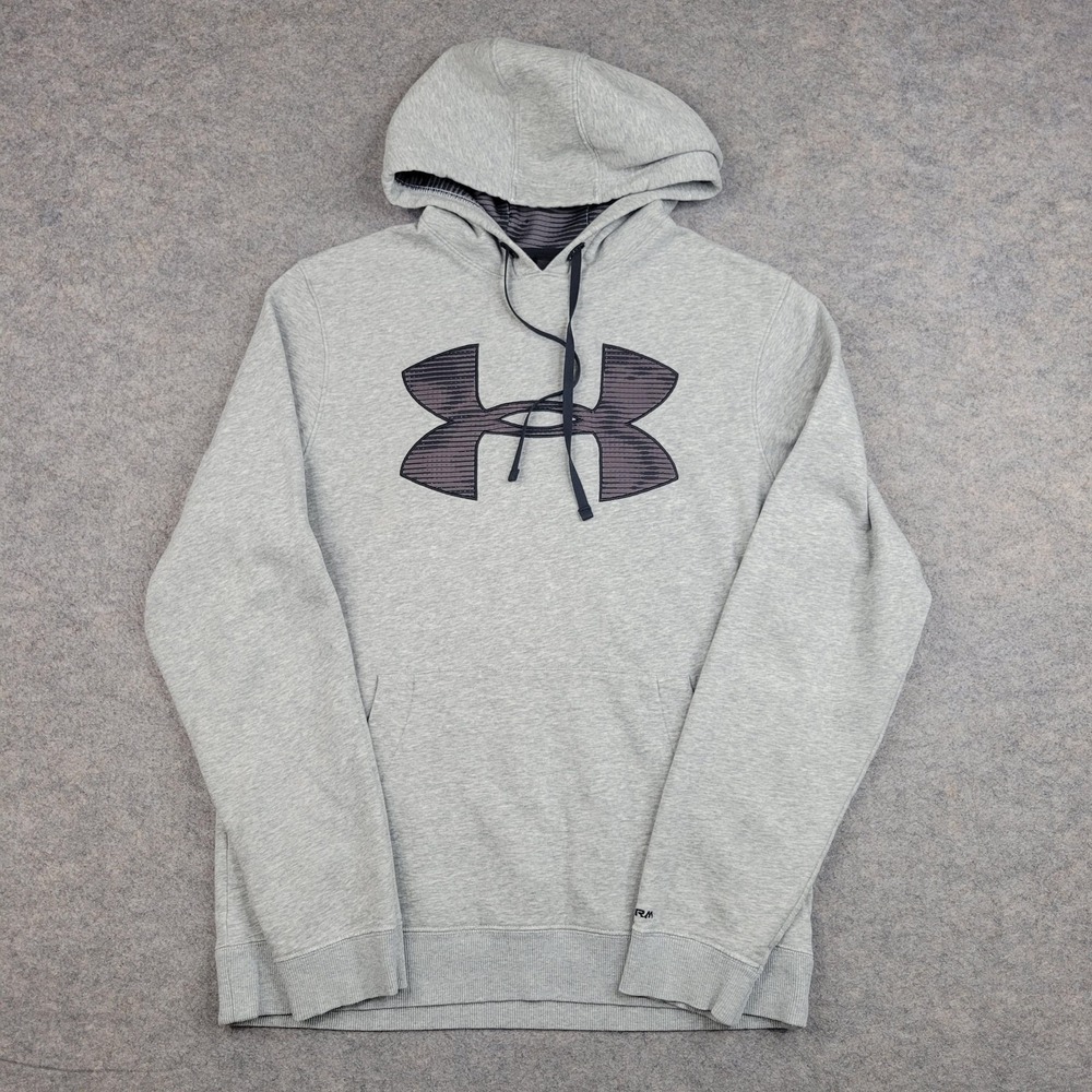 Under Armour Hoodie Mens Small Gray‎ Storm Fleece Pullover Sweatshirt Logo
